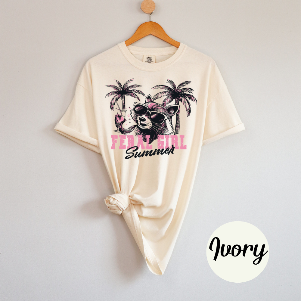 FERAL GIRL Summer – Raccoon Chaos Tee