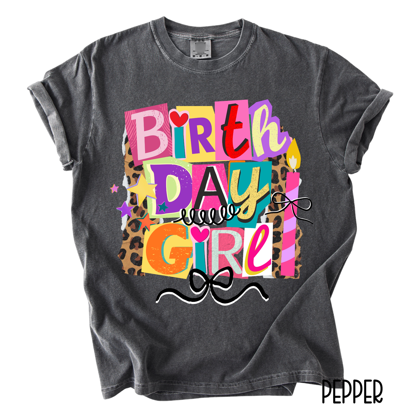 Birthday Girl Graphic T-Shirt | Preppy Coquette Birthday Shirt | Retro Collage Tee