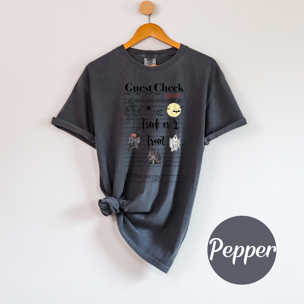 Trick or Treat Comfort Colors Soft Short Sleeve Womenswear Halloween Funny Crewneck Casual Top