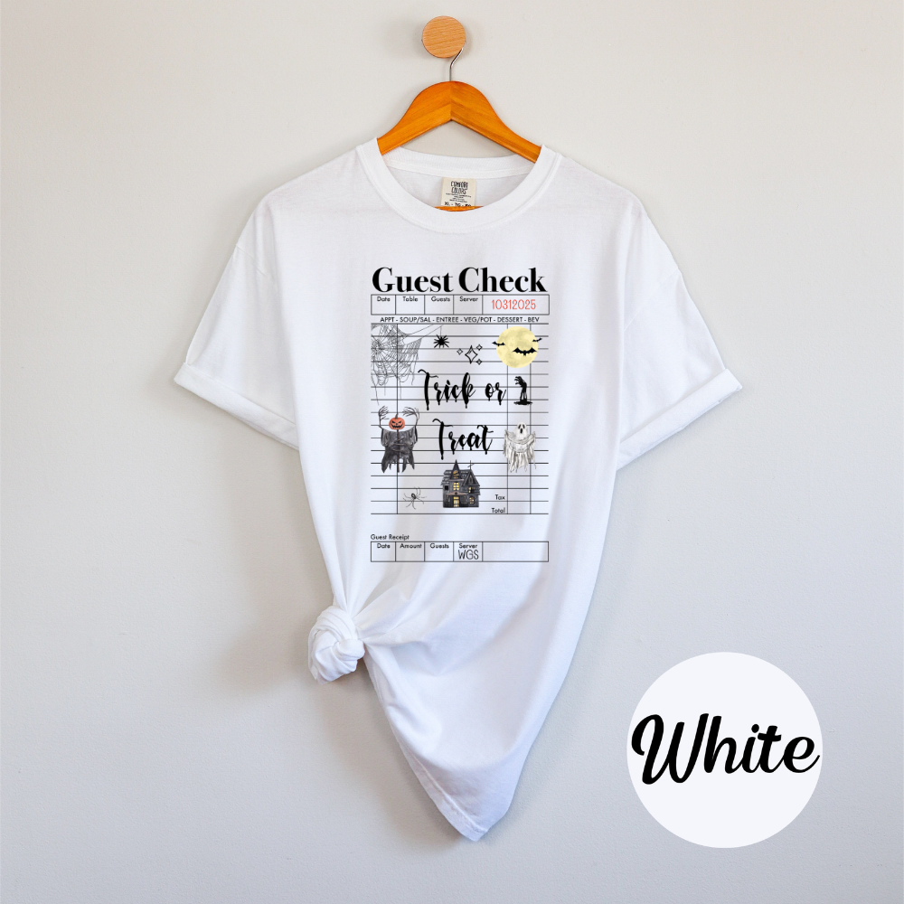 Trick or Treat Comfort Colors Soft Short Sleeve Womenswear Halloween Funny Crewneck Casual Top