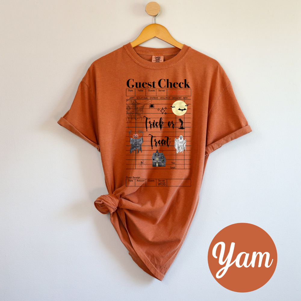 Trick or Treat Comfort Colors Soft Short Sleeve Womenswear Halloween Funny Crewneck Casual Top