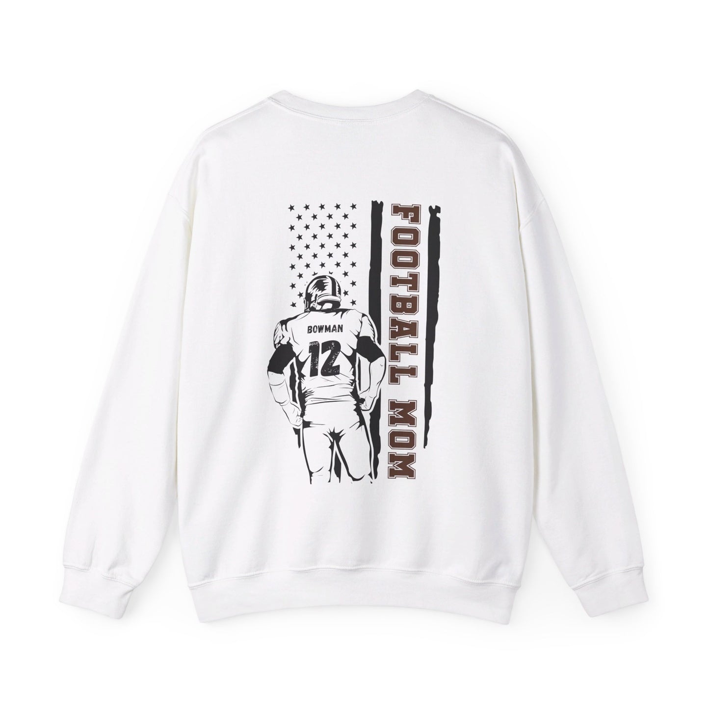 Personalized Football Mom Custom Name and Number Unisex Gildan Sweatshirt