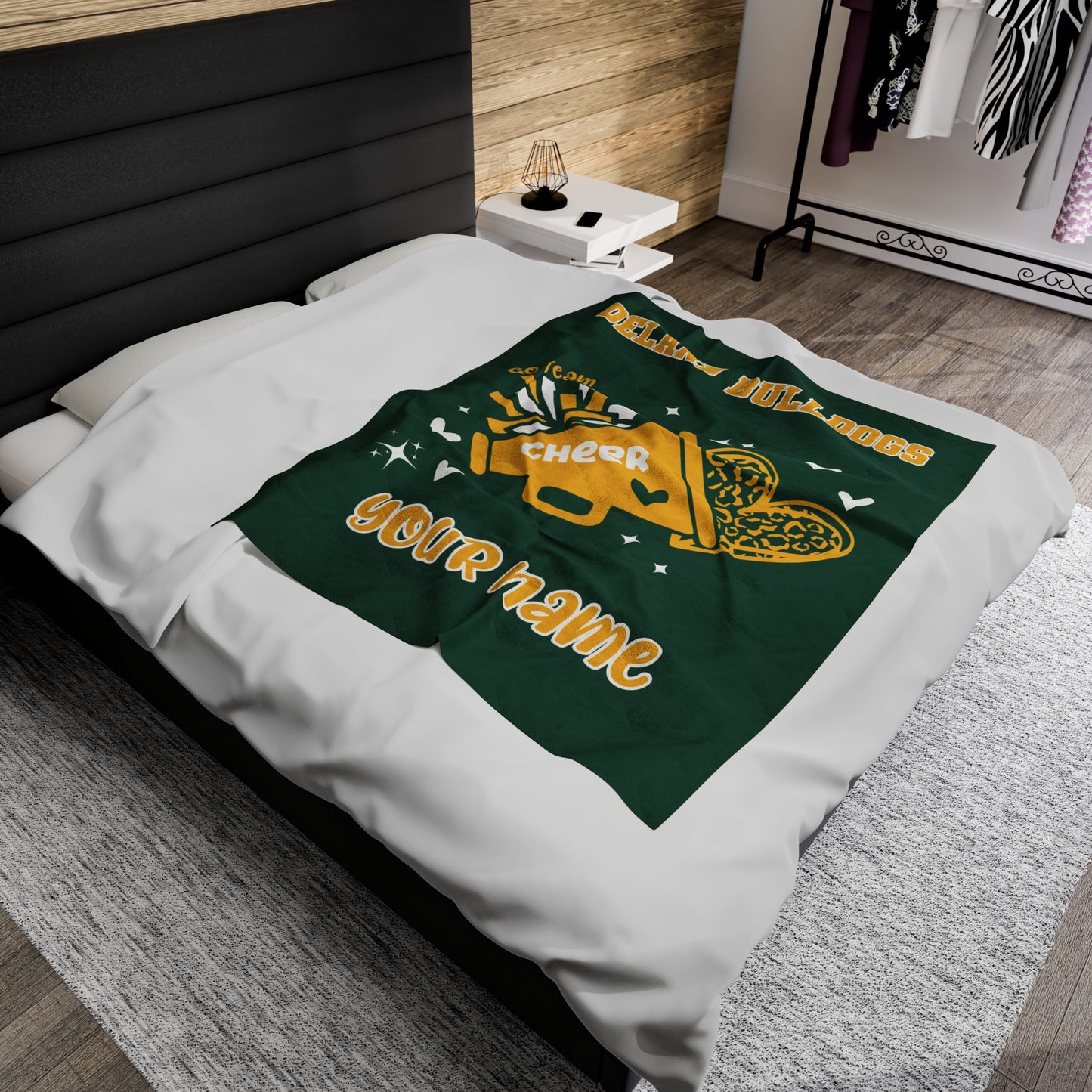 Personalized DeLand Bulldogs Cheer Blanket - Custom Name