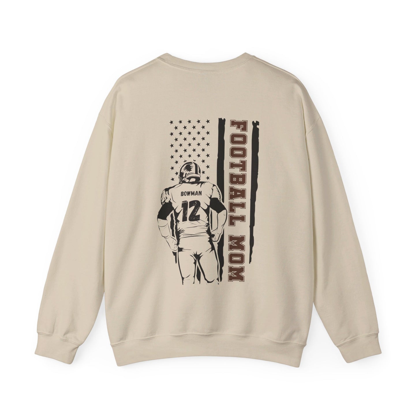 Personalized Football Mom Custom Name and Number Unisex Gildan Sweatshirt