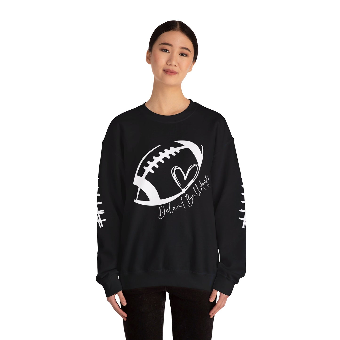 DeLand Bulldogs Football Heart Sweatshirt Unisex Crewneck Sweatshirt