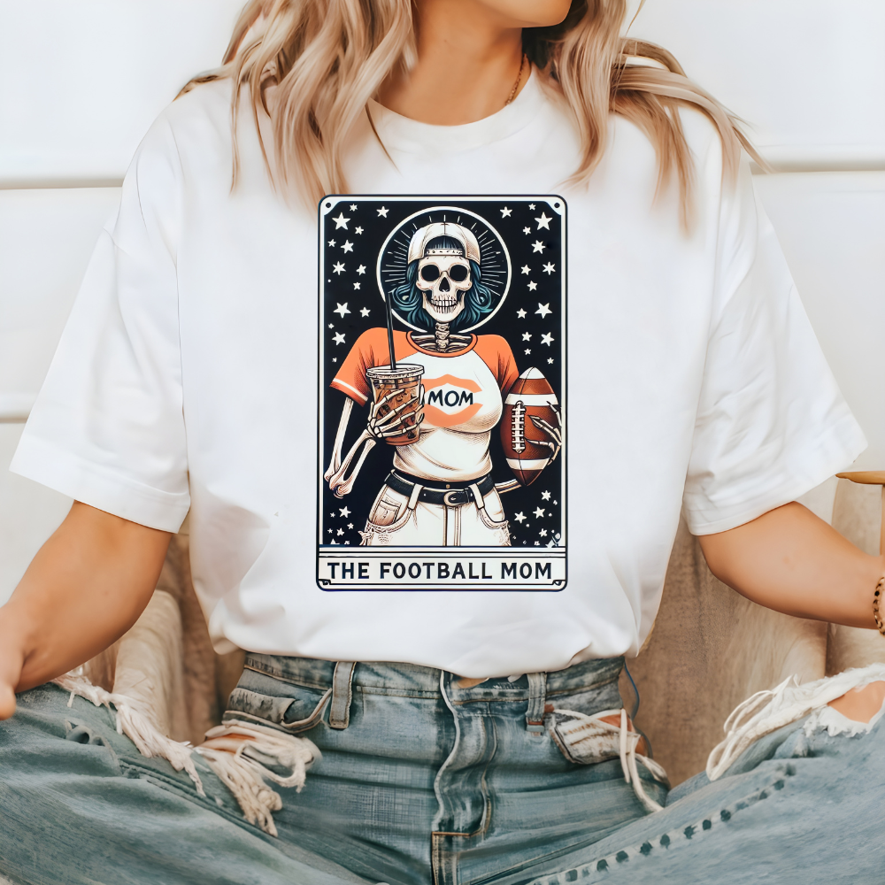 The Football Mom Comfort Colors Tee - Skull Tarot Edition