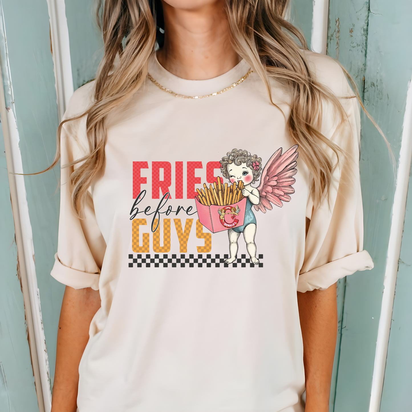 Cupid's Favorite Fries Before Guys Tee