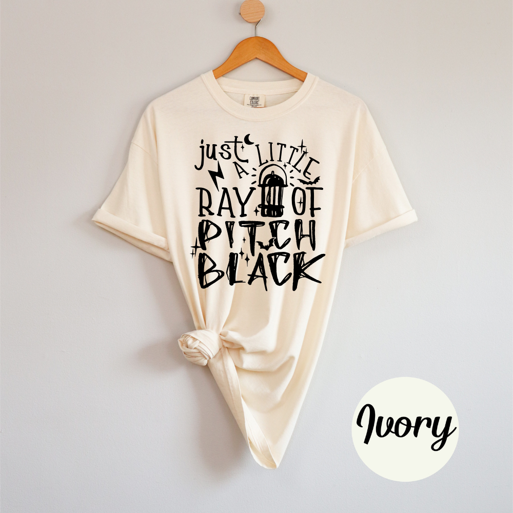 Just a Little Ray of Pitch Black – Funny Gothic Comfort Colors Women’s T-Shirt