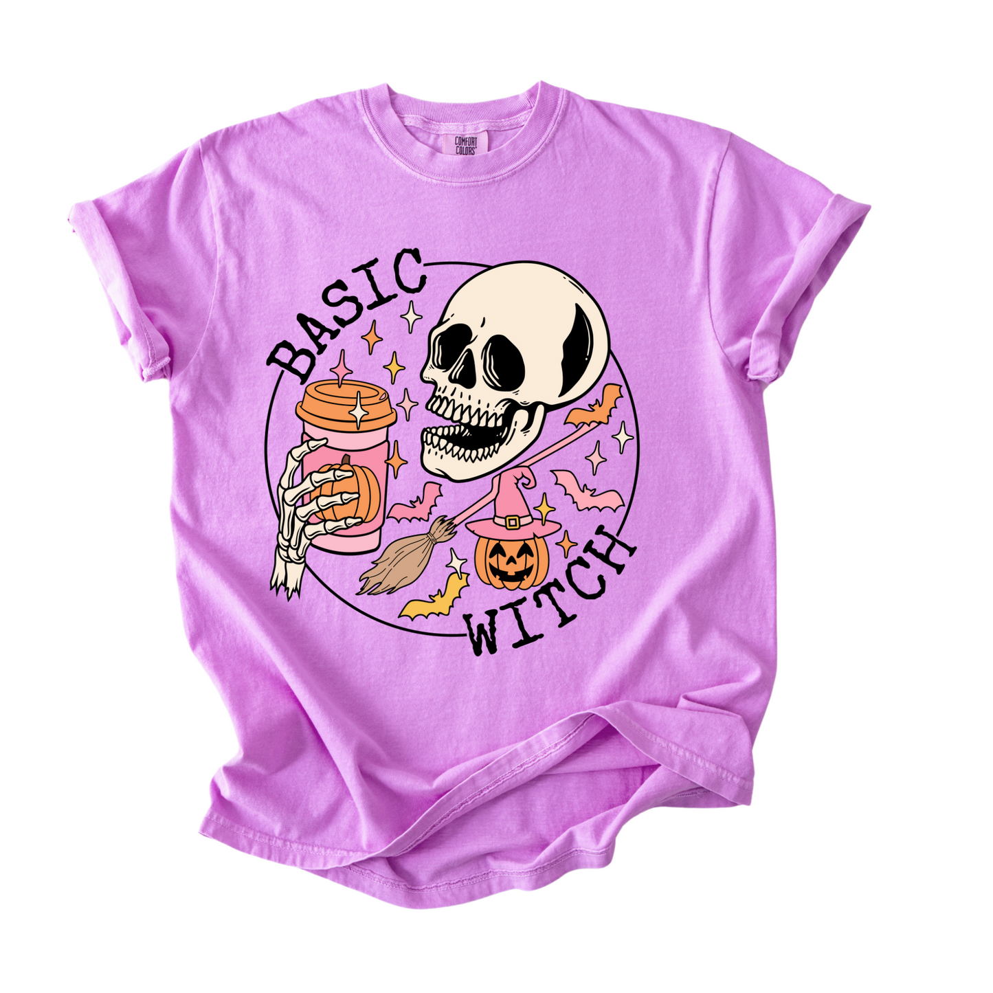 Basic Witch Women’s T-Shirt – Skeleton Pumpkin Spice Halloween Tee
