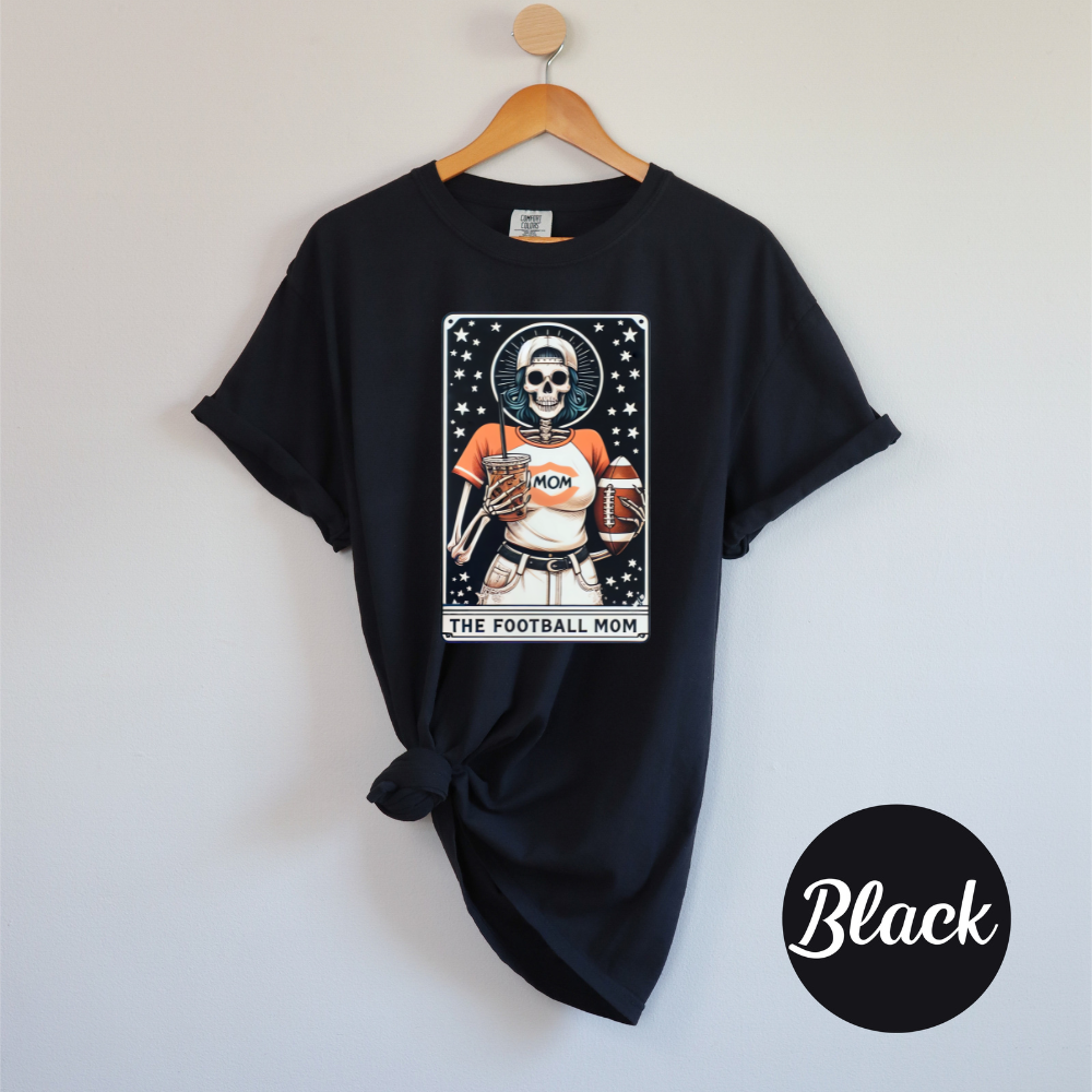 The Football Mom Comfort Colors Tee - Skull Tarot Edition