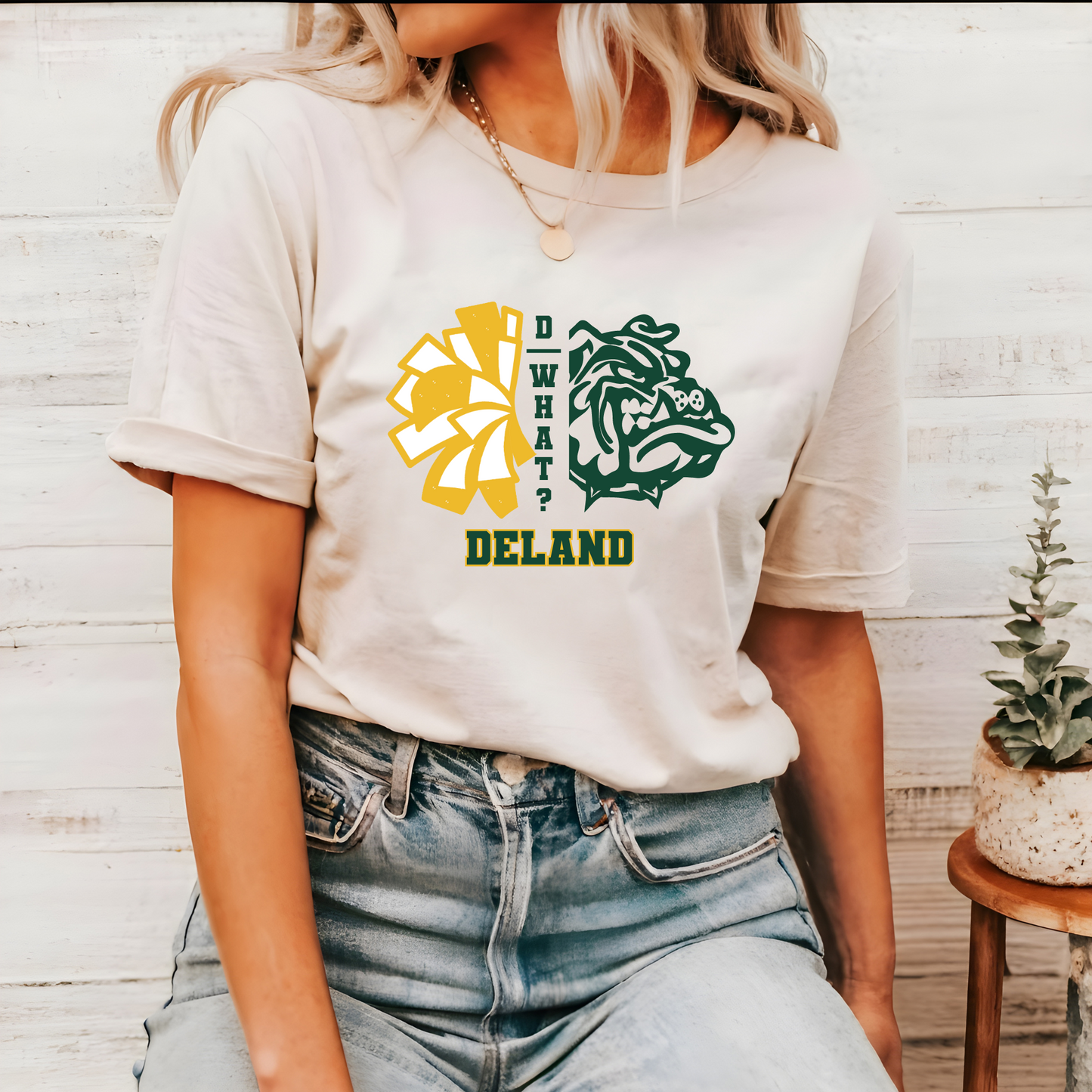 DeLand Bulldogs "D What?" Mom or Dad Cheer Spirit Unisex Tee