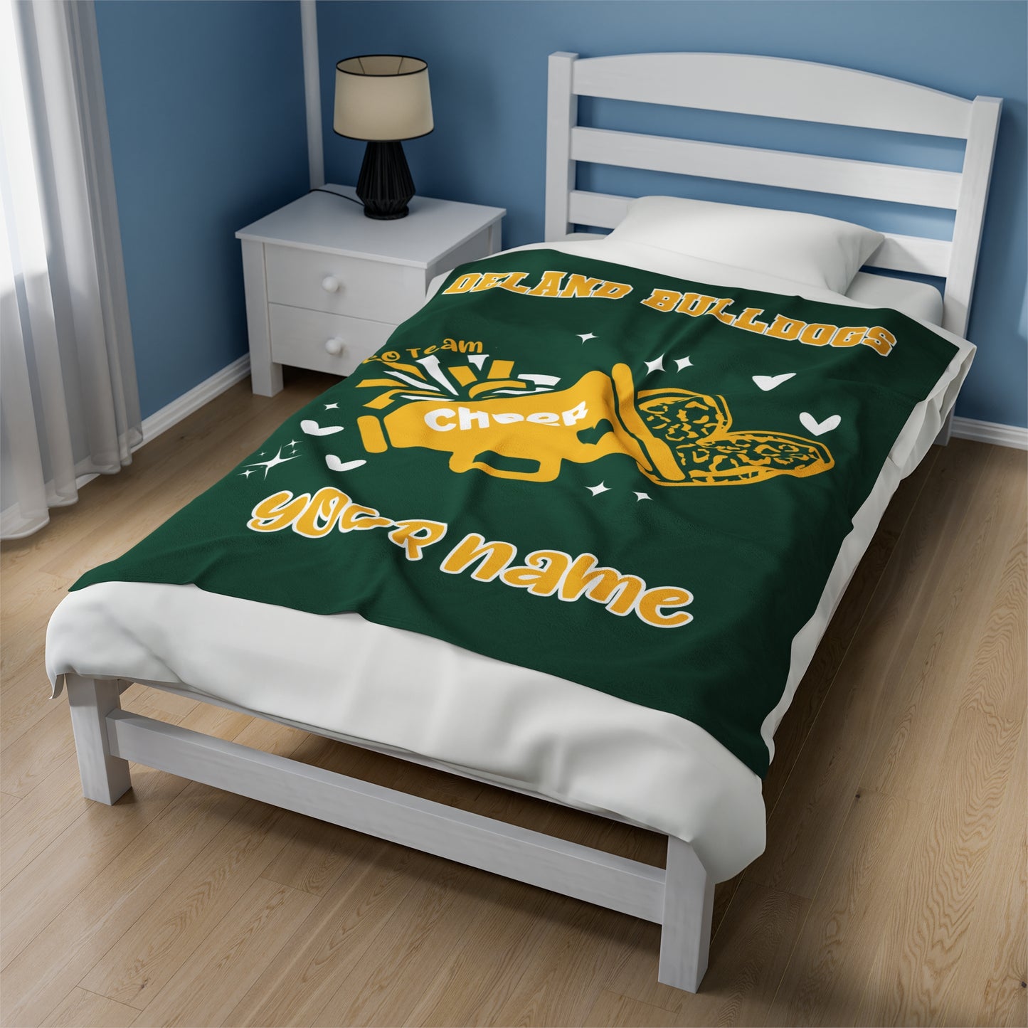 Personalized DeLand Bulldogs Cheer Blanket - Custom Name