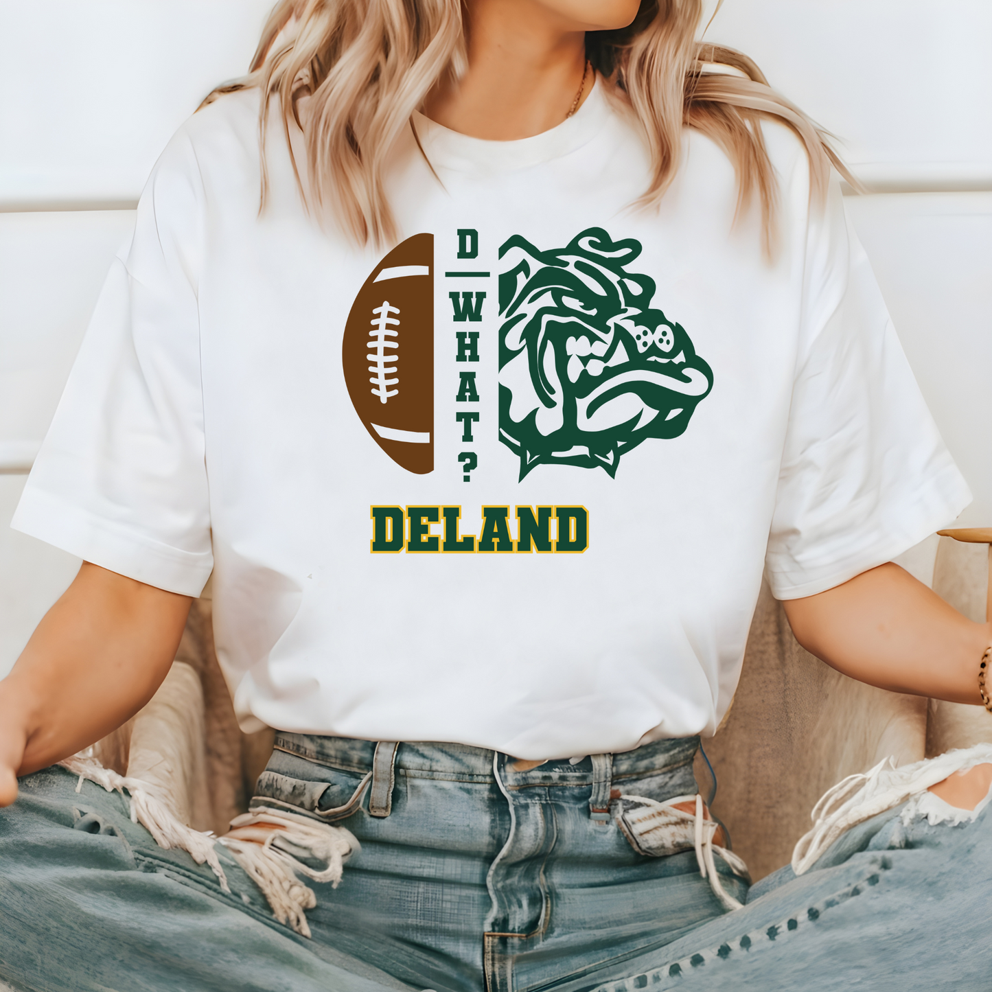 Unisex DeLand Bulldogs "D What?" Bella Canvas Football Shirt