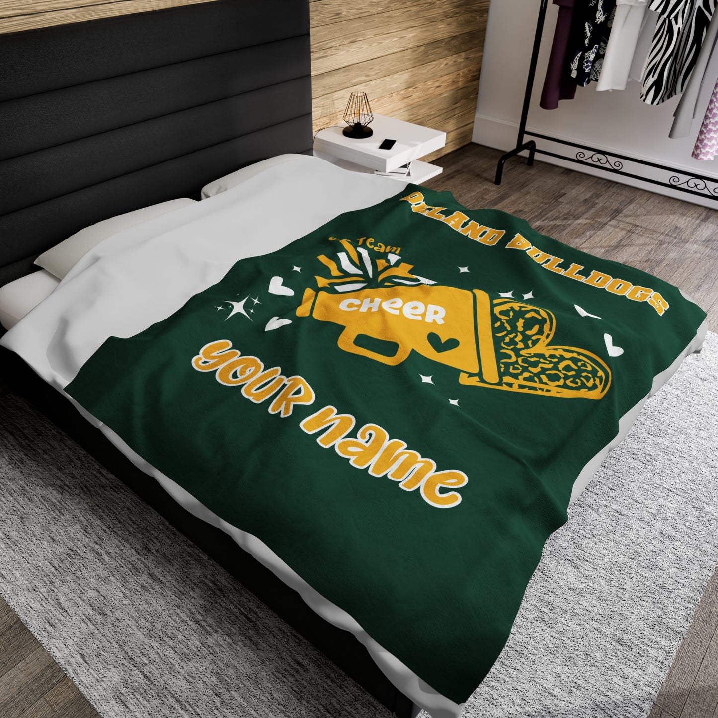 Personalized DeLand Bulldogs Cheer Blanket - Custom Name