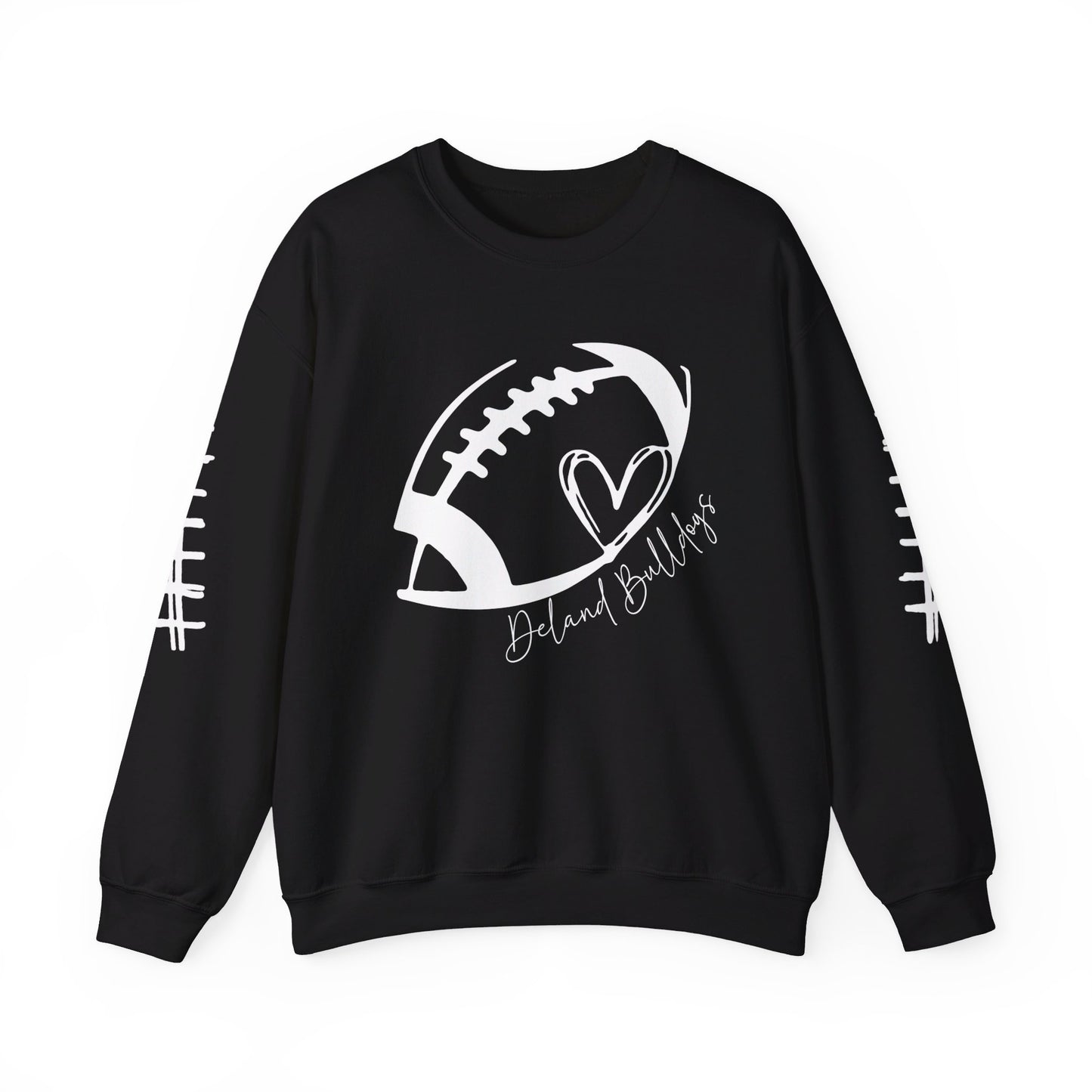 DeLand Bulldogs Football Heart Sweatshirt Unisex Crewneck Sweatshirt