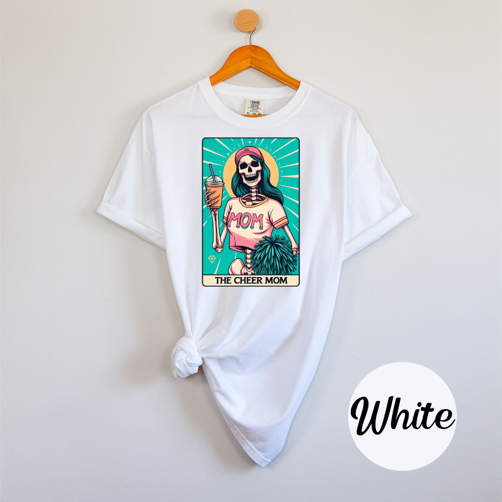 The Cheer Mom Comfort Colors Tee - Skull Tarot