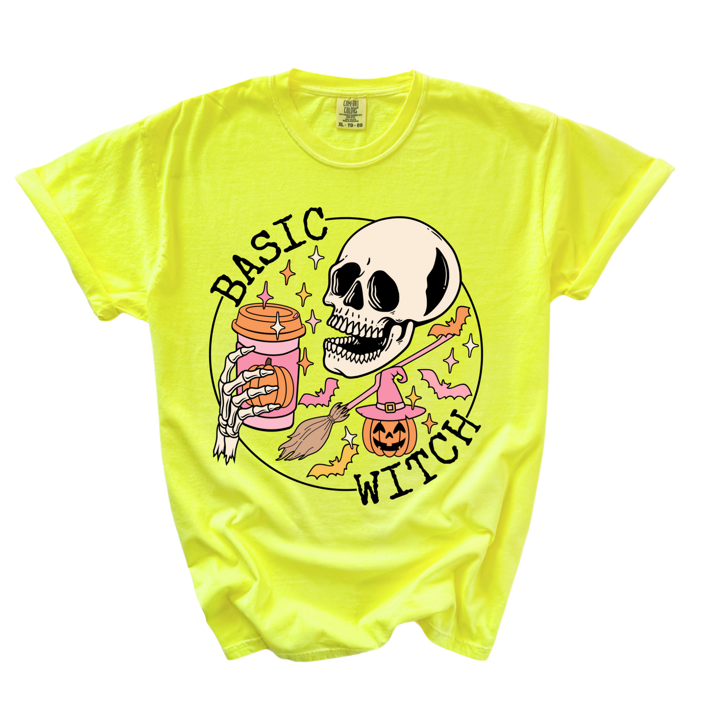 Basic Witch Women’s T-Shirt – Skeleton Pumpkin Spice Halloween Tee