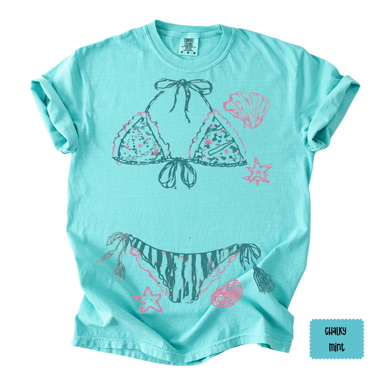 Coastal Bikini Graphic Tee | Beach Vacation Shirt for Women | Summer Graphic T-Shirt