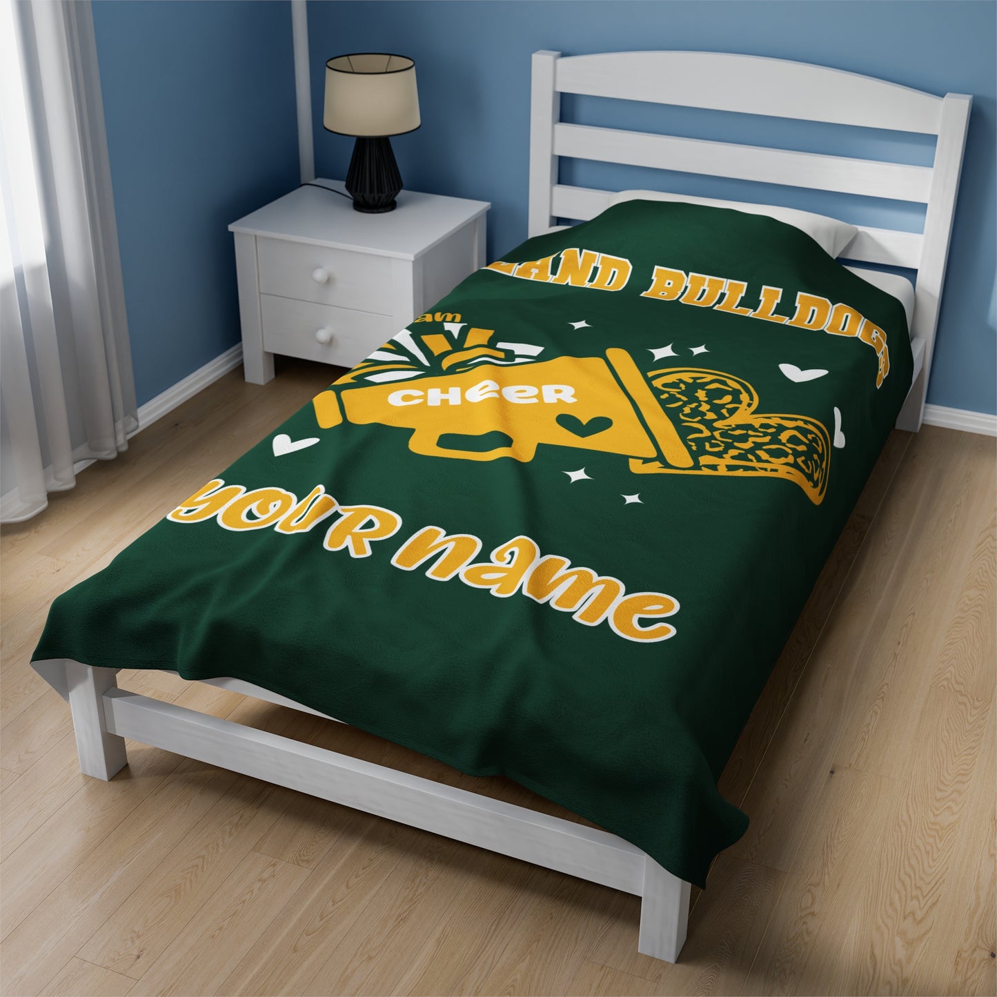 Personalized DeLand Bulldogs Cheer Blanket - Custom Name