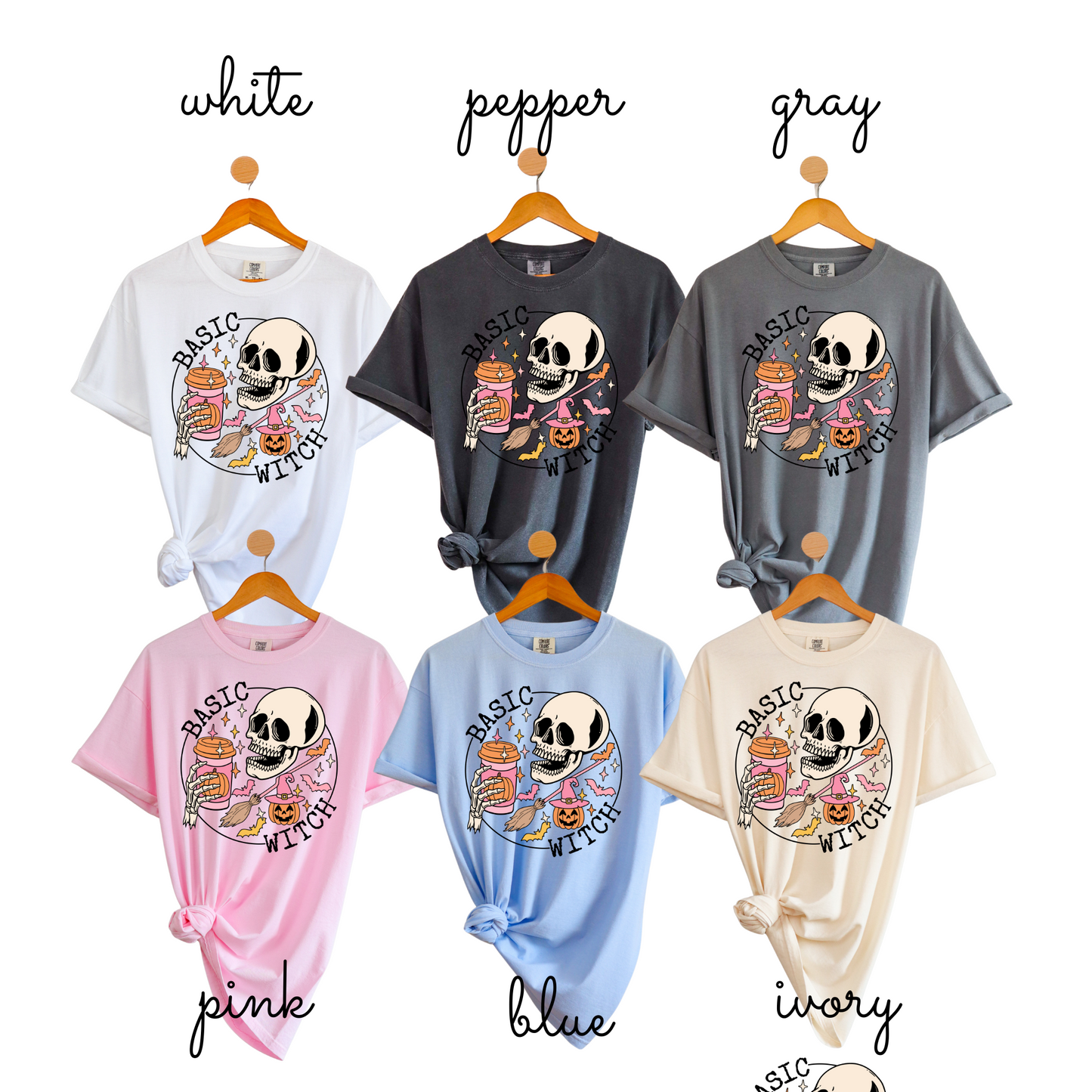 Basic Witch Women’s T-Shirt – Skeleton Pumpkin Spice Halloween Tee