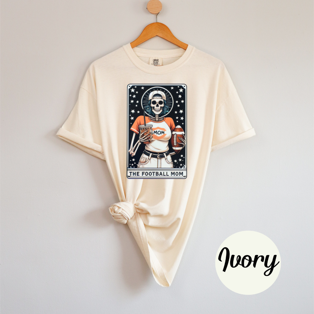 The Football Mom Comfort Colors Tee - Skull Tarot Edition