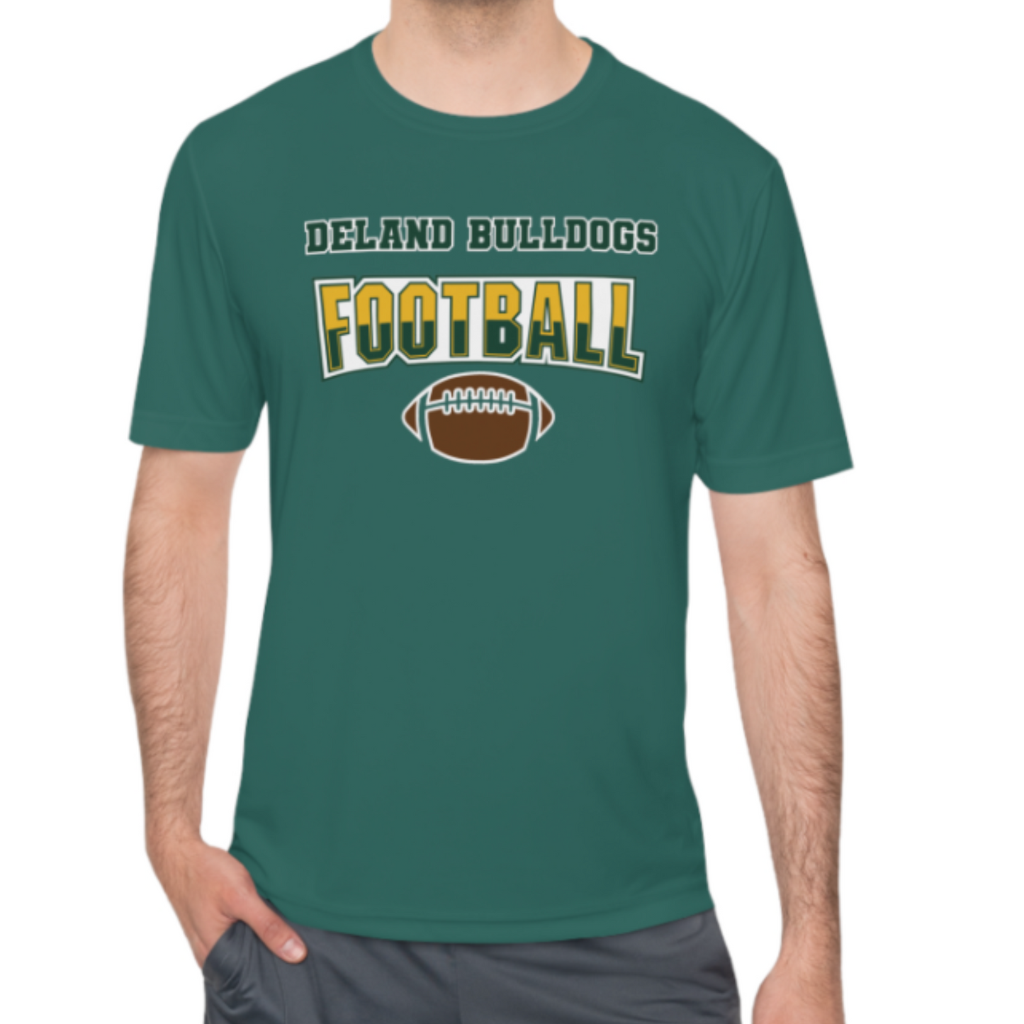 DeLand Bulldogs Football Sport-Tek Competitor Tee - Lightweight Performance Shirt