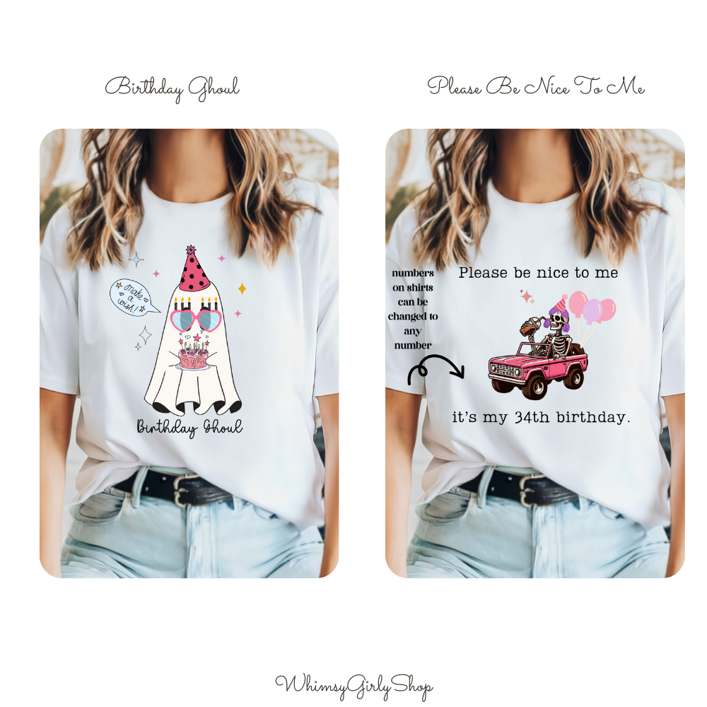 Handmade Birthday Theme Box with T-Shirt, Festive Cup, Earrings, and Stickers Womens Gift Set