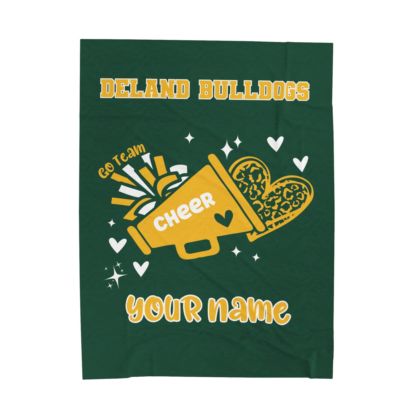 Personalized DeLand Bulldogs Cheer Blanket - Custom Name