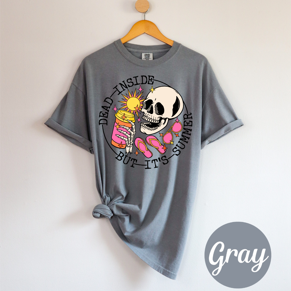 Dead Inside But It’s Summer Tee – Skeleton Sunshine Beach Babe Skeleton Vibes Womens Vacation Shirt