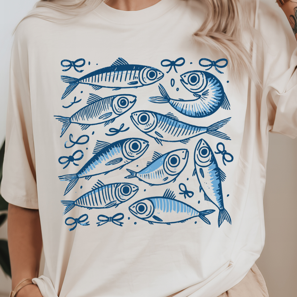 Retro Sardine Summer Tee – Coquette Fishcore Comfort Colors Women’s T-Shirt