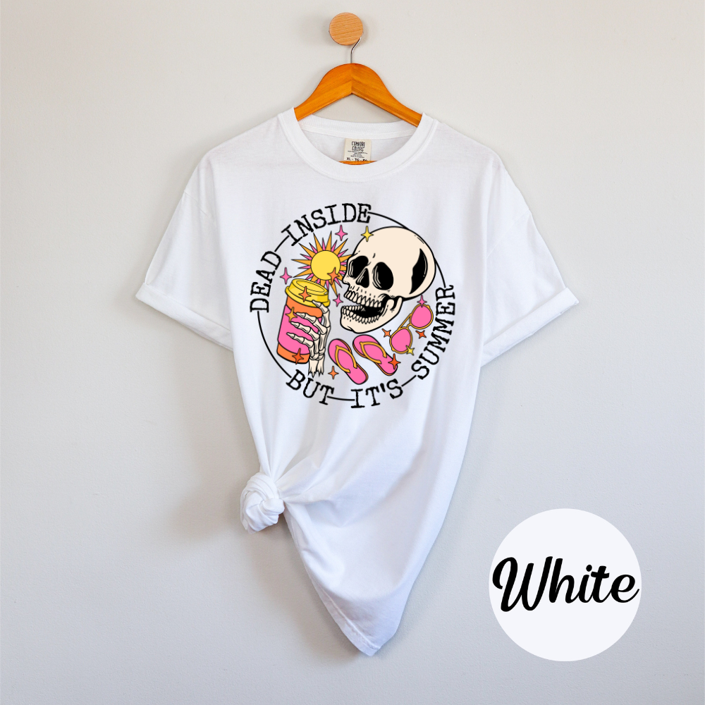 Dead Inside But It’s Summer Tee – Skeleton Sunshine Beach Babe Skeleton Vibes Womens Vacation Shirt
