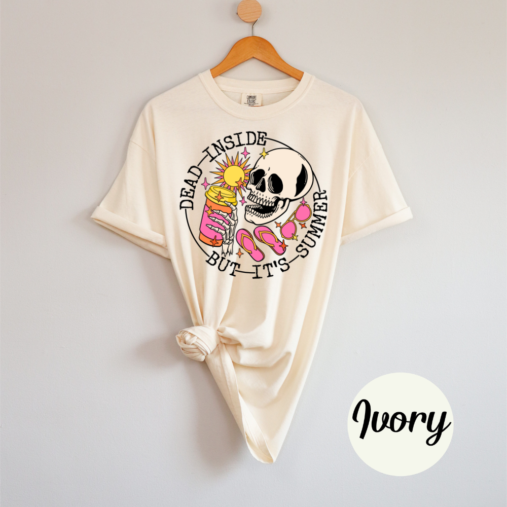 Dead Inside But It’s Summer Tee – Skeleton Sunshine Beach Babe Skeleton Vibes Womens Vacation Shirt