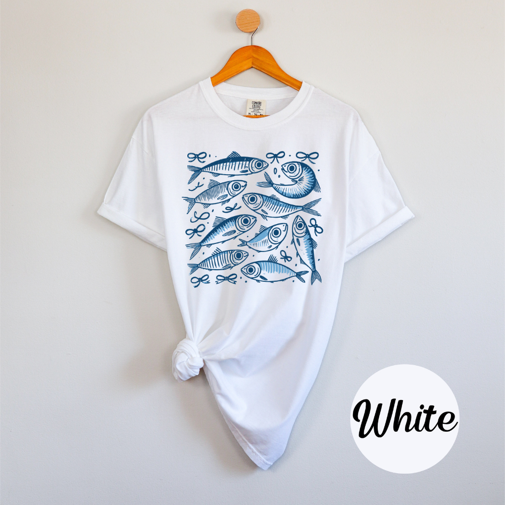 Retro Sardine Summer Tee – Coquette Fishcore Comfort Colors Women’s T-Shirt