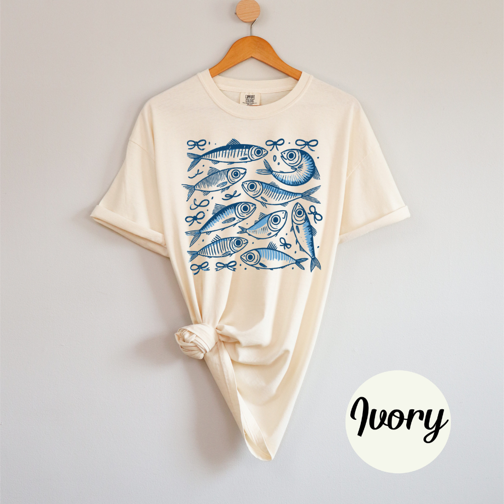 Retro Sardine Summer Tee – Coquette Fishcore Comfort Colors Women’s T-Shirt