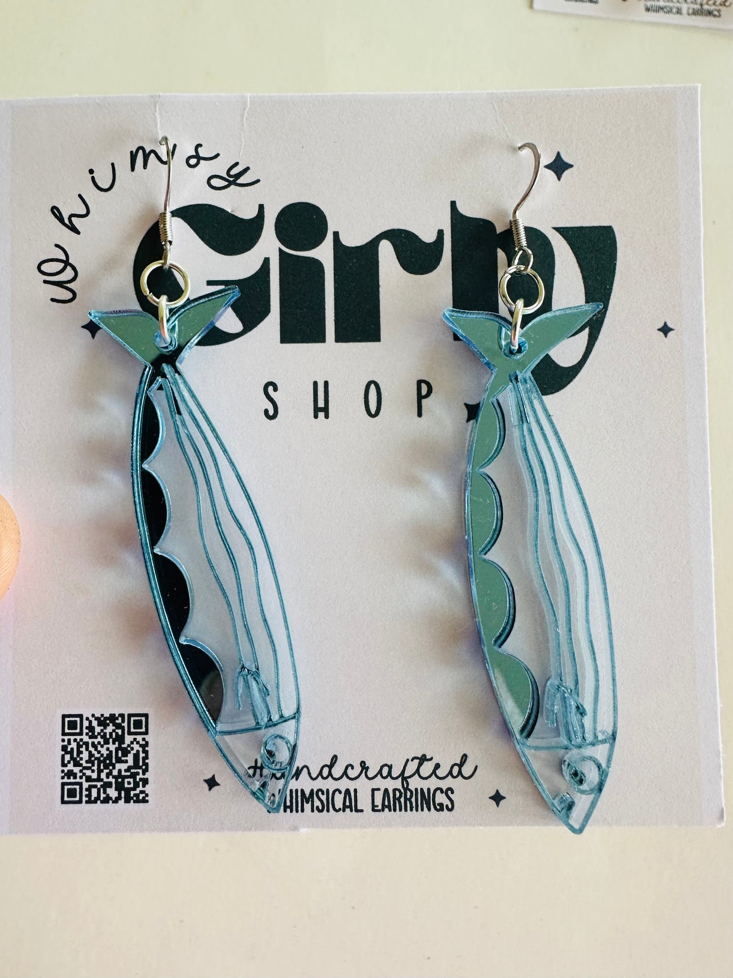 Fish Out of Water – Reflective Sardine Earrings