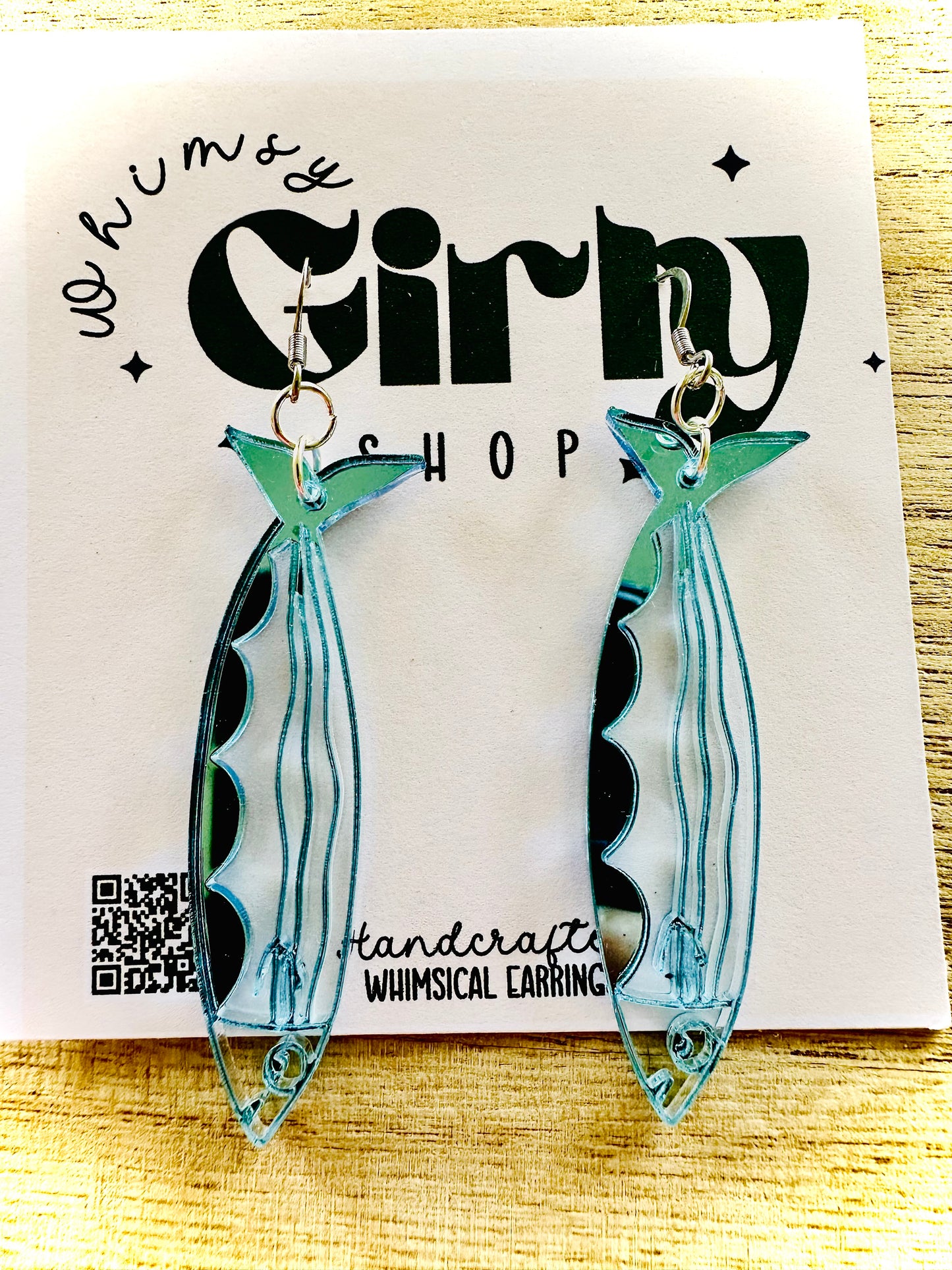 Fish Out of Water – Reflective Sardine Earrings