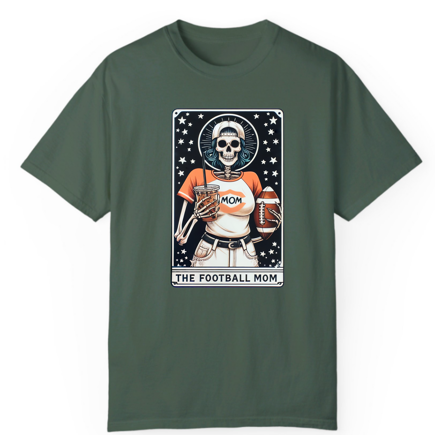 The Football Mom Comfort Colors Tee - Skull Tarot Edition