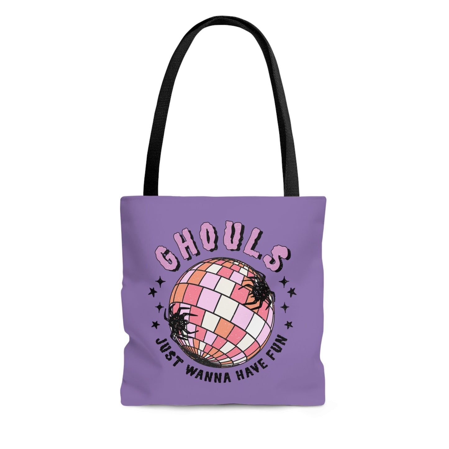 Halloween Tote Bag, Ghouls Just Wanna Have Fun Trick or Treat Halloween Candy Bag, Retro Tote Bag Canvas Spiker Bag
