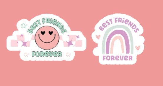 13 Bestie Vinyl Stickers Best Friend Stickers | Bestie BFF Stickers | Friendship Sticker Set | Best Friend Retro Sticker | Best Friend Gift