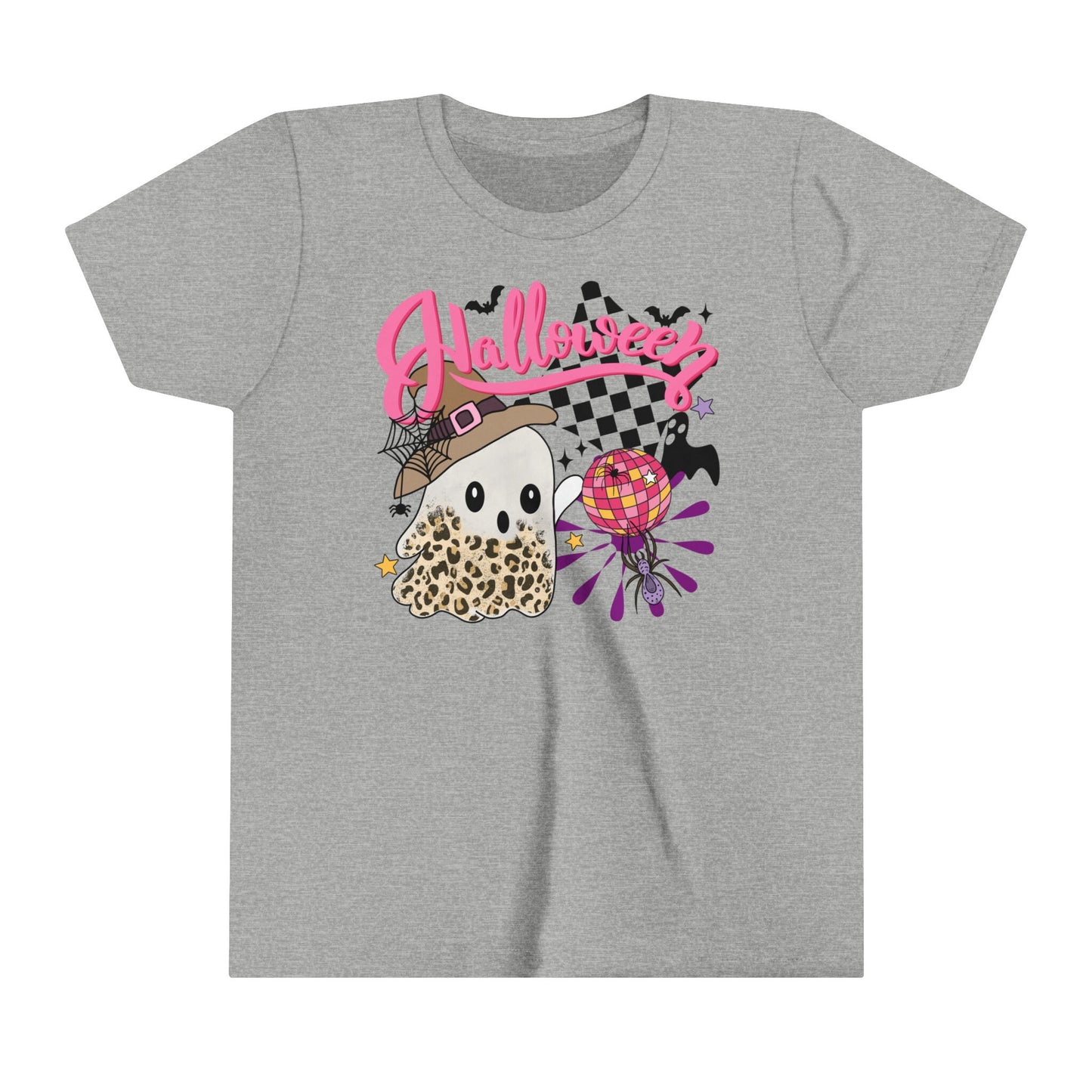 Kids Retro Halloween Ghost Tee - Vintage-Inspired Spooky Shirt for Girls