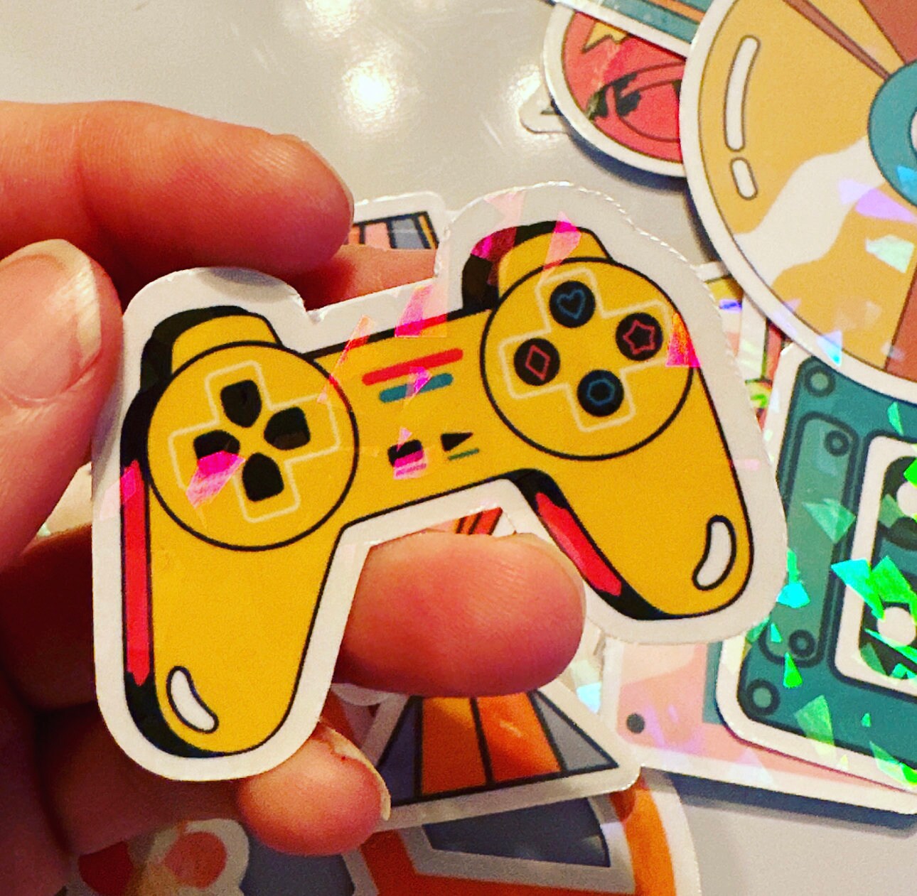 90s Retro Sticker Pack Nostalgia Sticker Pack - 22 Pack Holographic Stickers -Vintage 90's Baby Rollerskates, Ringpop, vhs, Hippie Stickers