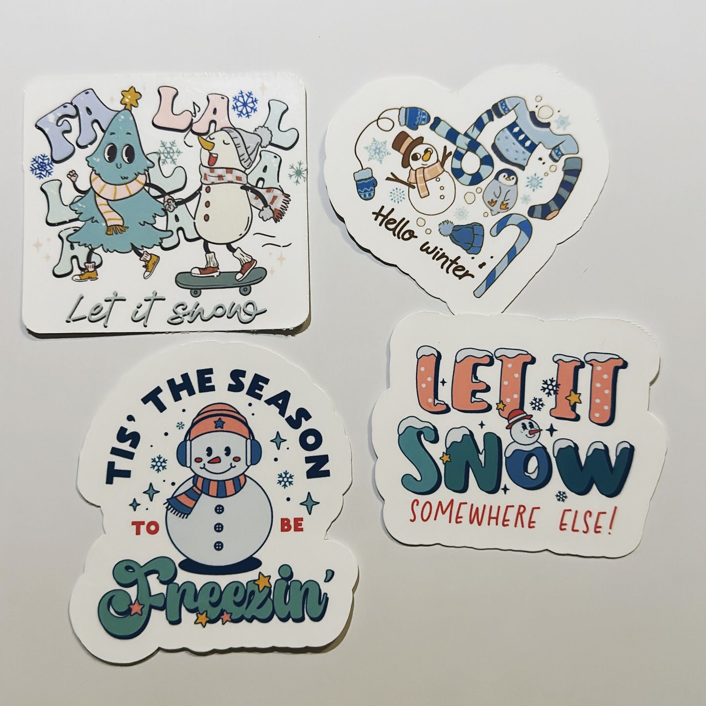 Cute Winter Sticker Pack - Retro Vintage Holiday Stickers - Waterproof Vinyl - Perfect for DIY Advent Calendars & Gift Baskets