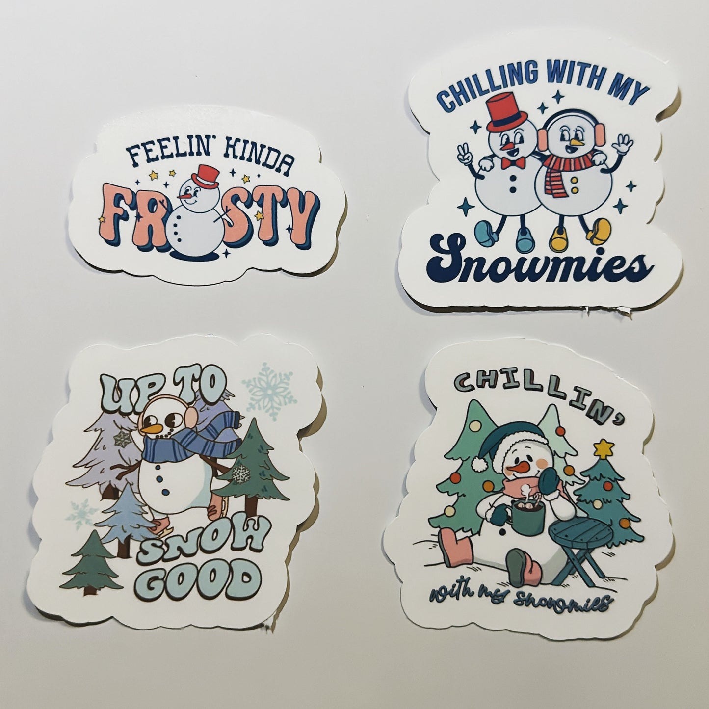 Cute Winter Sticker Pack - Retro Vintage Holiday Stickers - Waterproof Vinyl - Perfect for DIY Advent Calendars & Gift Baskets