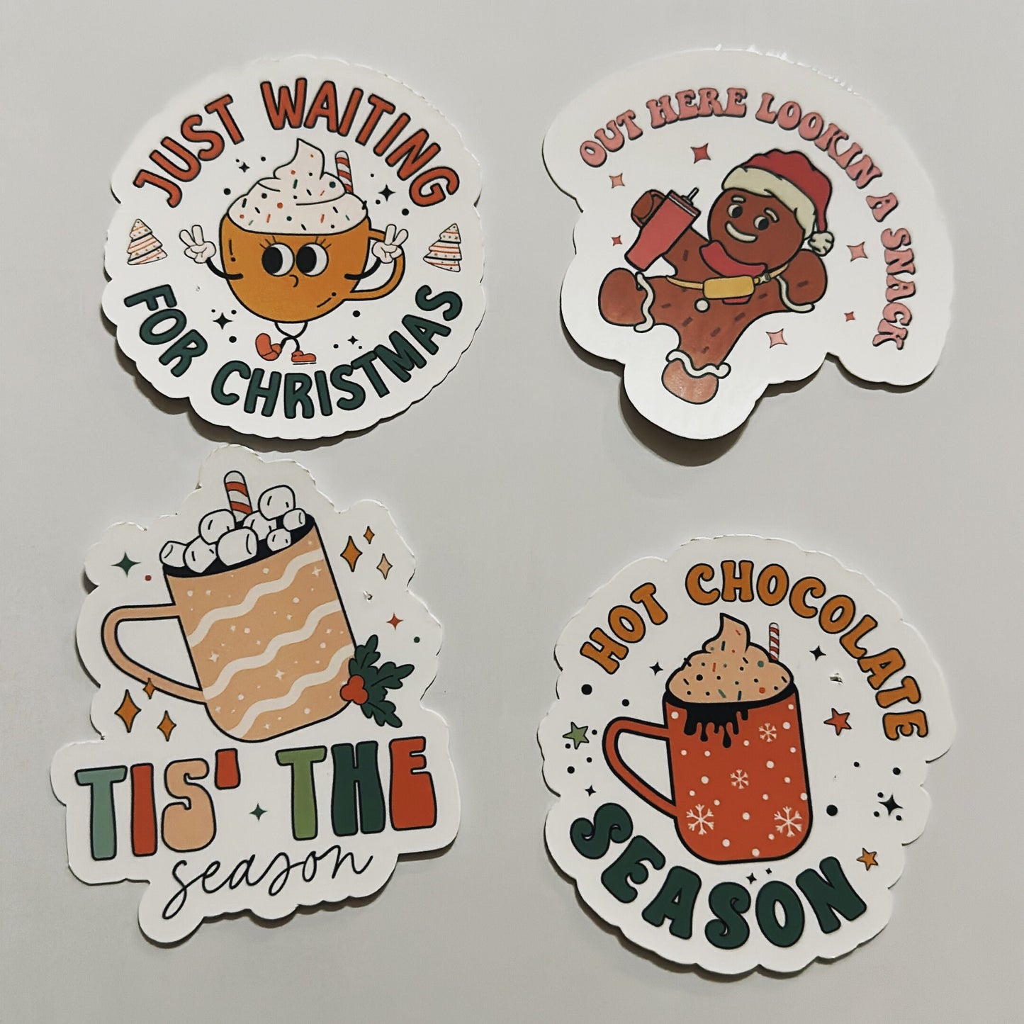 20 Cute Christmas Sticker Pack - Retro Funny Holiday Stickers - Waterproof Vinyl - Perfect for DIY Advent Calendars & Gift Baskets