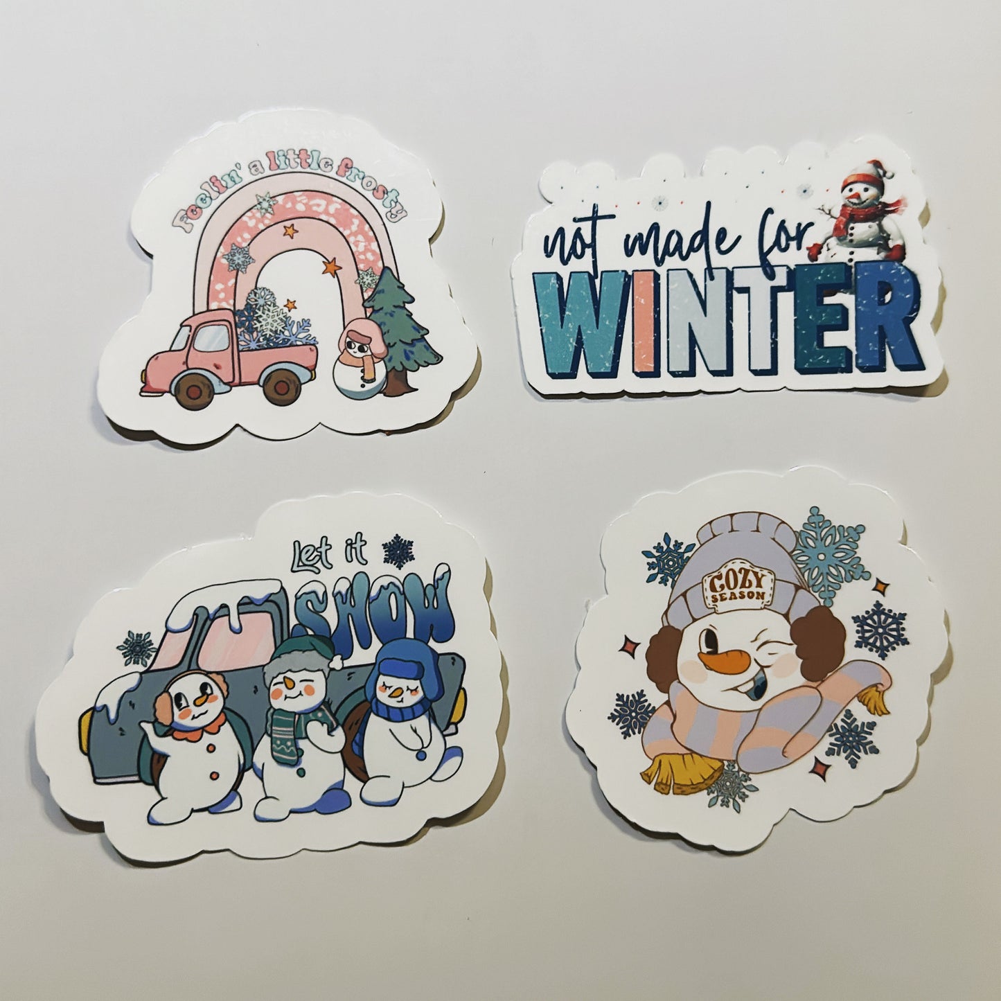 Cute Winter Sticker Pack - Retro Vintage Holiday Stickers - Waterproof Vinyl - Perfect for DIY Advent Calendars & Gift Baskets