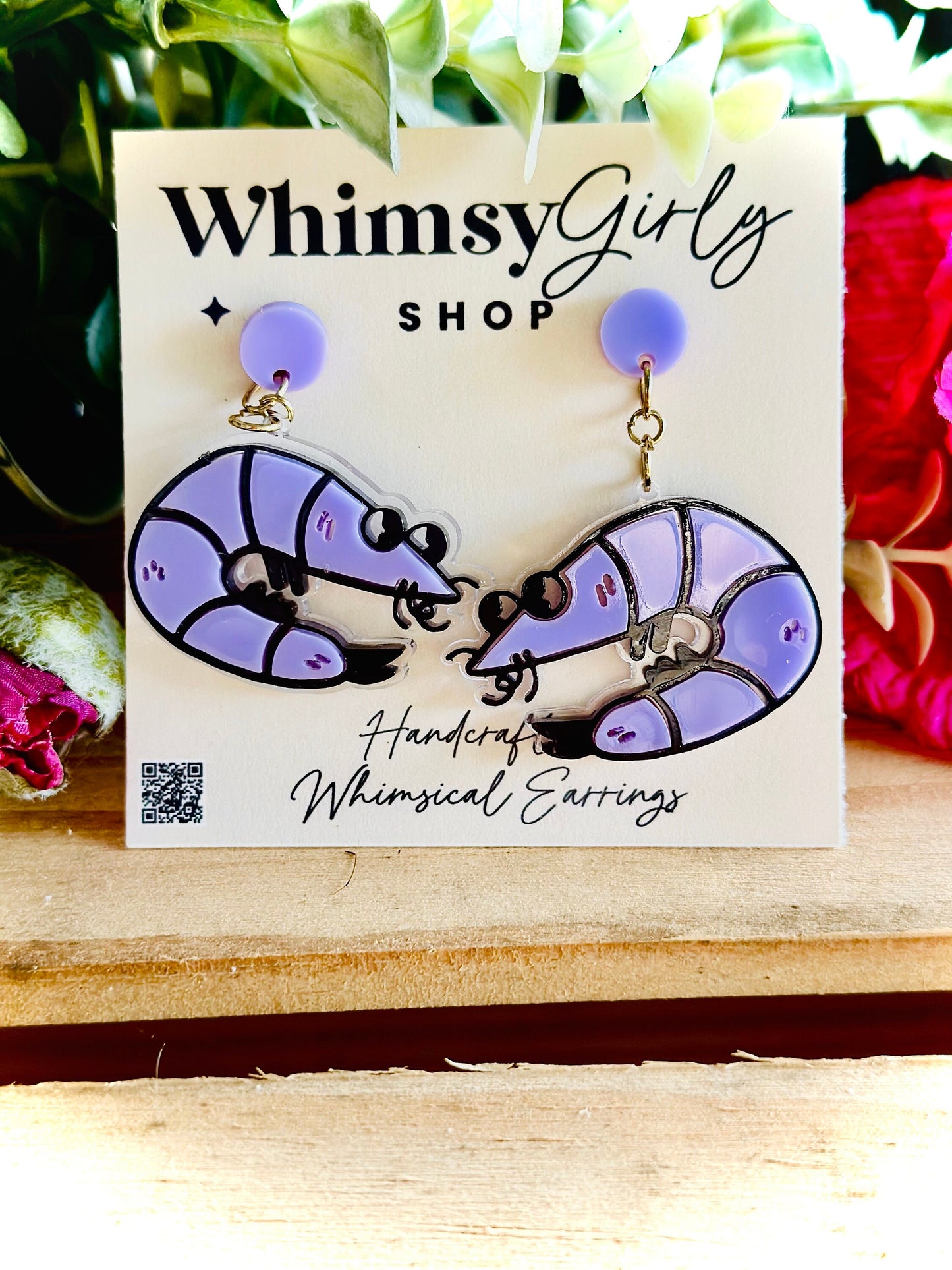 Handcrafted Acrylic Shrimp Earrings - Funky Statement Earrings - Beach Lover Gift - Quirky Shrimp Earrings - Funny Acrylic Jewelry