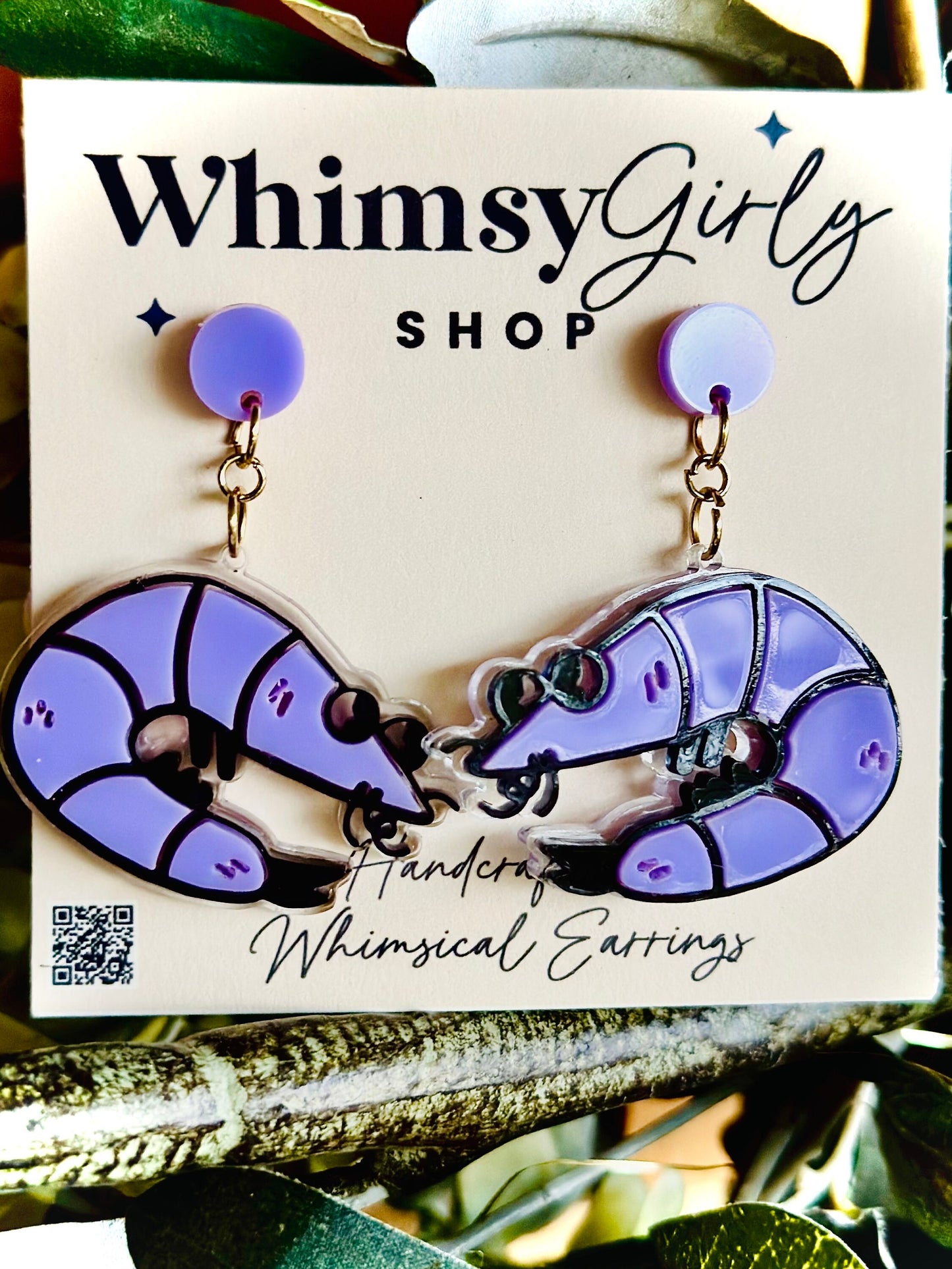 Handcrafted Acrylic Shrimp Earrings - Funky Statement Earrings - Beach Lover Gift - Quirky Shrimp Earrings - Funny Acrylic Jewelry