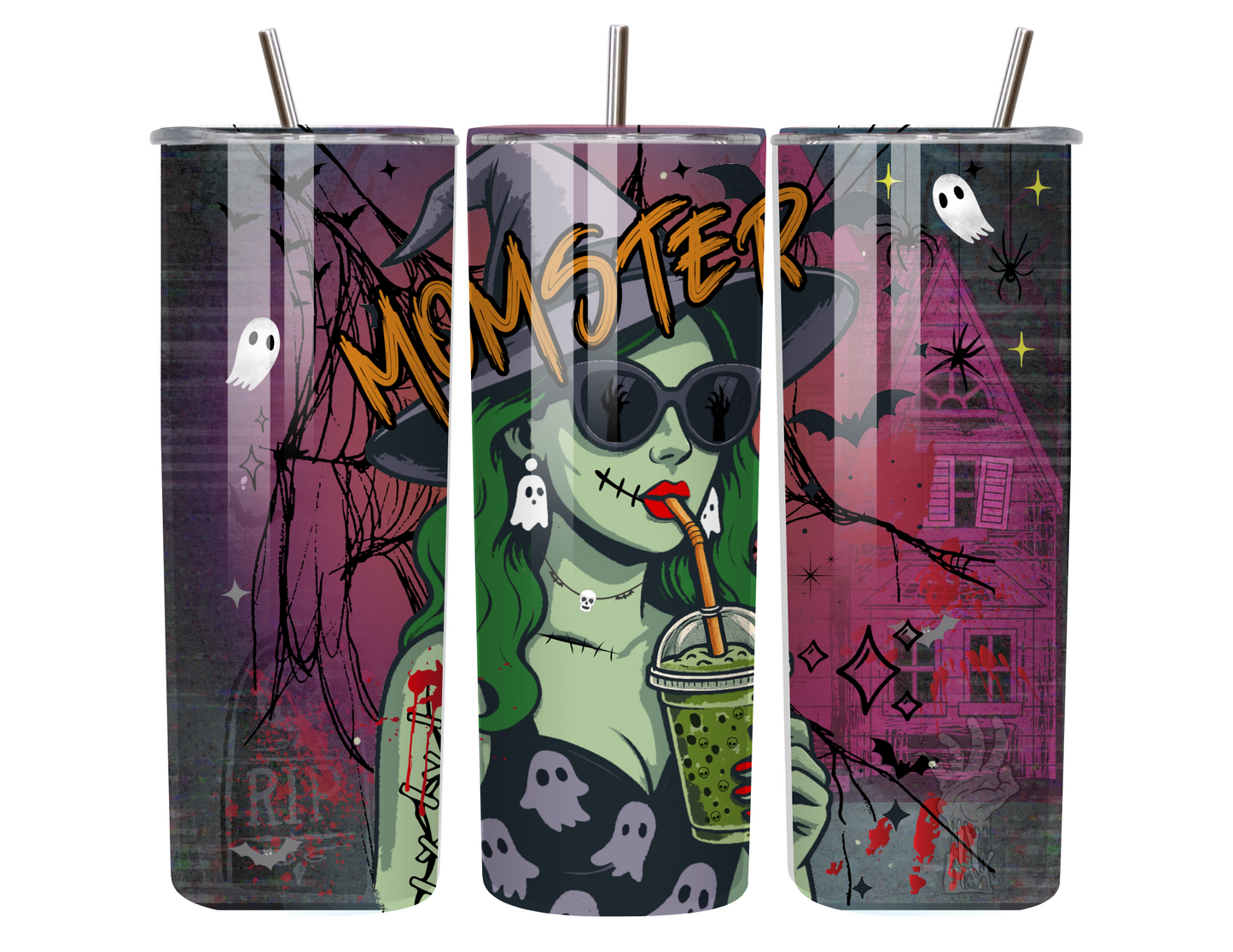 Momster Mode Activated – 20oz Funny Halloween Tumbler for Spooky Moms