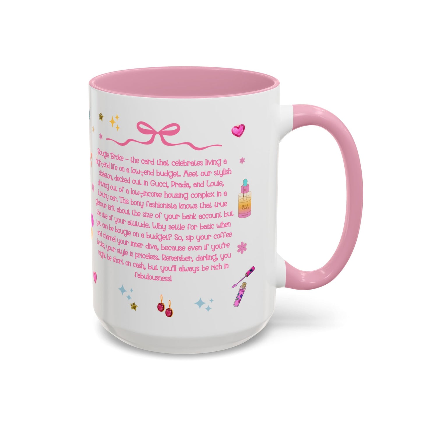 Broke and Bougie Tarot Card Mug | 15 oz Funny Skeleton Coffee Mug | Cute Bougie Gift