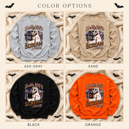 Freshly Boo’d Scream & Sugar Halloween Sweatshirt | Spooky Coffee Ghost Crewneck